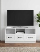 vidaXL ТВ шкаф с чекмедже Бяло 102 x 345 x 47 см Инженерна дървесина