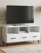 vidaXL ТВ шкаф с чекмедже Бяло 102 x 345 x 50 см Инженерна дървесина