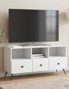 vidaXL ТВ шкаф с чекмедже Бяло 102 x 345 x 50 см Инженерна дървесина