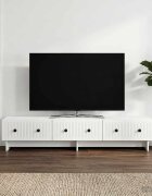 vidaXL ТВ шкаф с чекмедже Бяло 147 x 345 x 30 см Инженерна дървесина