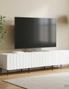 vidaXL ТВ шкаф с чекмедже Бяло 147 x 345 x 32 см Инженерна дървесина