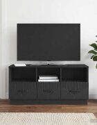 vidaXL ТВ шкаф с чекмедже Черно 102 x 345 x 47 см Инженерна дървесина
