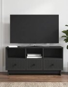 vidaXL ТВ шкаф с чекмедже Черно 102 x 345 x 50 см Инженерна дървесина