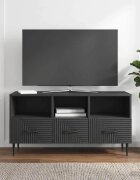 vidaXL ТВ шкаф с чекмедже Черно 102 x 345 x 50 см Инженерна дървесина
