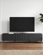 vidaXL ТВ шкаф с чекмедже Черно 147 x 345 x 32 см Инженерна дървесина