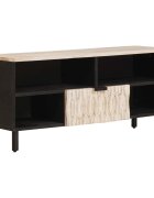 vidaXL ТВ шкаф с чекмедже Финал на бяло измиване 100 x 33 x 46 см