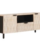 vidaXL ТВ шкаф с чекмедже Финал на бяло измиване 105 x 33 x 46 см