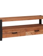 vidaXL ТВ шкаф с чекмедже Кафяво 110 x 30 x 40 cm Акациево дърво масив