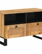 vidaXL ТВ шкаф с чекмедже Кафяво 70 x 33 x 46 см Солидно мангово дърво