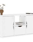 vidaXL ТВ шкаф с чекмедже ODDA бял 79x24x40 cm масивна дървесина бор