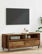 vidaXL ТВ шкаф с чекмедже Старо дърво 100 x 345 x 445 см