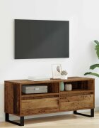 vidaXL ТВ шкаф с чекмедже Старо дърво 100 x 345 x 445 см