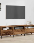 vidaXL ТВ шкаф с чекмедже Старо дърво 150 x 30 x 45 см