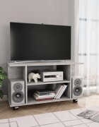 vidaXL ТВ шкаф с колелца бетонно сиво 80x40x45 см инженерно дърво