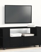 vidaXL ТВ шкаф с колелца черен дъб 102x345x43 см инженерно дърво