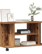 vidaXL ТВ шкаф с колелца старо дърво 80x40x45 см инженерно дърво