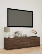 vidaXL TV шкаф с LED 140 x 34 x 40 см Кафяв дъб