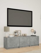 vidaXL TV шкаф с LED 140x34x40 см Бетонно Сиво