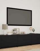 vidaXL TV шкаф с LED 165 x 34 x 40 см Черен Инженерен дървен материал