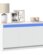 vidaXL ТВ шкаф с LED бял 100x34x50 см инженерно дърво