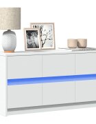 vidaXL ТВ шкаф с LED бял 100x34x50 см инженерно дърво