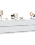vidaXL ТВ шкаф с LED бял 180x34x50 см инженерно дърво