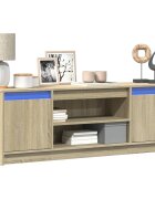 vidaXL ТВ шкаф с LED дъб сонома 1395x34x50 см инженерно дърво