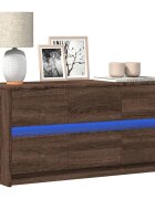 vidaXL ТВ шкаф с LED кафяв дъб 100x34x50 см инженерно дърво
