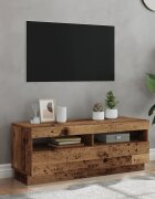 vidaXL ТВ шкаф с LED осветление 100x35x40 см инженерно дърво