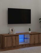 vidaXL ТВ шкаф с LED осветление 120x30x36 см инженерно дърво