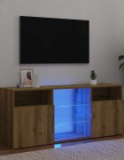 vidaXL ТВ шкаф с LED осветление 120x30x50 см инженерно дърво
