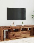 vidaXL ТВ шкаф с LED осветление 140x365x40 см инженерно дърво