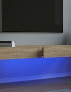 vidaXL ТВ шкаф с LED осветление 2 бр дъб сонома 60x35x155 см