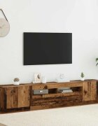 vidaXL ТВ шкаф с LED осветление 200x35x40 см инженерно дърво