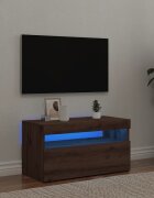 vidaXL ТВ шкаф с LED осветление 75x35x40 см инженерно дърво