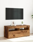 vidaXL ТВ шкаф с LED осветление 90x35x40 см инженерно дърво