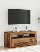 vidaXL ТВ шкаф с LED осветление 90x35x40 см инженерно дърво