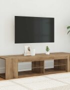 vidaXL ТВ шкаф с LED осветление 90x39x30 см инженерно дърво