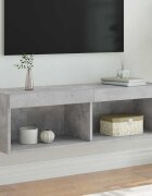 vidaXL ТВ шкаф с LED осветление бетонно сив 100x30x30 см
