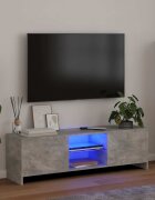 vidaXL ТВ шкаф с LED осветление бетонно сив 120x30x36 см