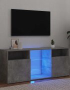 vidaXL ТВ шкаф с LED осветление бетонно сив 120x30x50 см