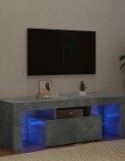vidaXL ТВ шкаф с LED осветление бетонно сив 120x35x40 см