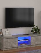 vidaXL ТВ шкаф с LED осветление бетонно сив 140x40x36 см
