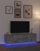 vidaXL ТВ шкаф с LED осветление бетонно сив 1605x41x50 см