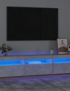 vidaXL ТВ шкаф с LED осветление бетонно сив 180x35x40 см