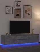 vidaXL ТВ шкаф с LED осветление бетонно сив 1935x41x50 см