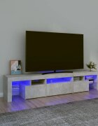 vidaXL ТВ шкаф с LED осветление бетонно сив 200x365x40 см
