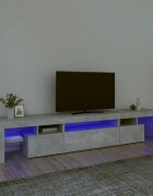 vidaXL ТВ шкаф с LED осветление бетонно сив 215x365x40 см