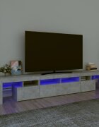 vidaXL ТВ шкаф с LED осветление бетонно сив 230x365x40 см