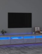 vidaXL ТВ шкаф с LED осветление бетонно сив 240x35x40 см